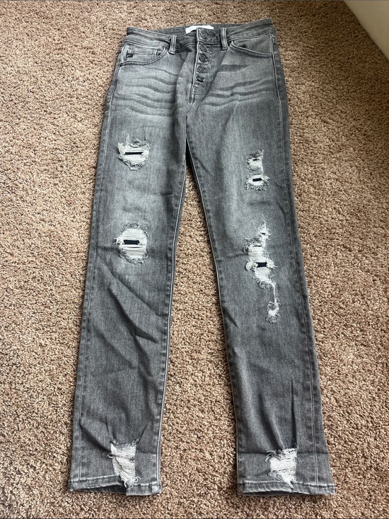 KanCan Denim - KanCan Ripped Gray High-Waist Button-Fly Jeans Size 3/25